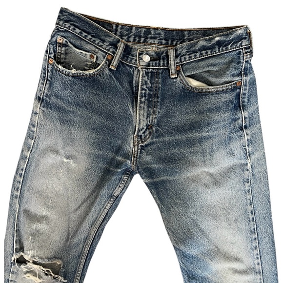 Levi's Classic Blue Straight Jeans with Vintage Appeal distressed casual - Picture 3 of 7